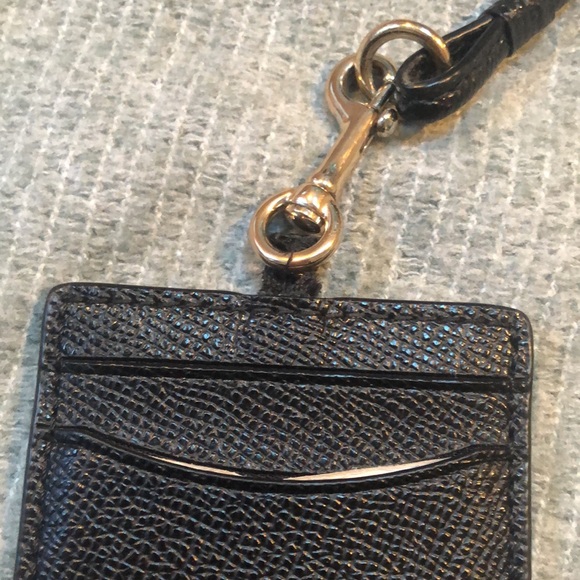 Coach Black Leather ID Lanyard - Picture 12 of 13